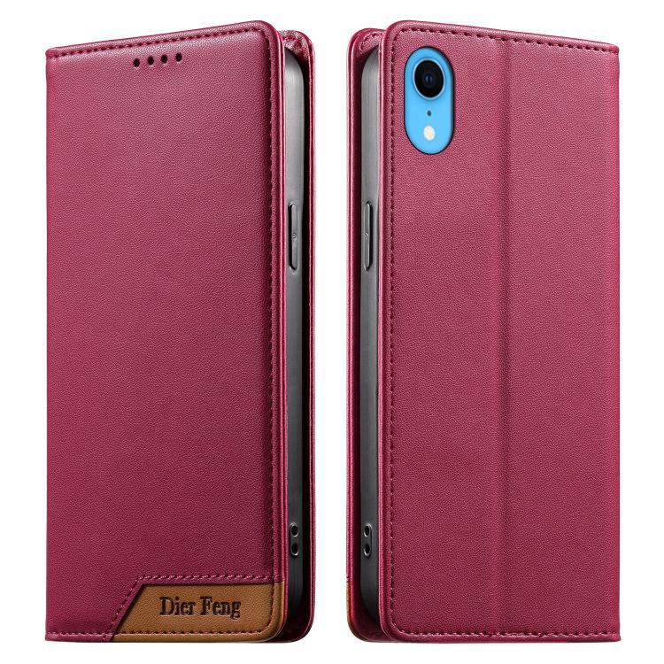 Dierfeng Capa para Telemóvel em Pele Vegana com RFID, Forte Íman e Costura, Para iPhone 11 Pro Max, Para iPhone 11, Para iPhone 11 Pro, Para iPhone X / XS, Para iPhone XR, Para iPhone XS Max, Para iPhone 8 Plus / 7 Plus