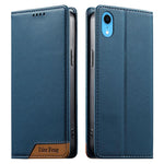 Dierfeng Capa para Telemóvel em Pele Vegana com RFID, Forte Íman e Costura, Para iPhone 11 Pro Max, Para iPhone 11, Para iPhone 11 Pro, Para iPhone X / XS, Para iPhone XR, Para iPhone XS Max, Para iPhone 8 Plus / 7 Plus