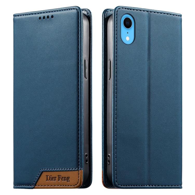 Dierfeng Capa para Telemóvel em Pele Vegana com RFID, Forte Íman e Costura, Para iPhone 11 Pro Max, Para iPhone 11, Para iPhone 11 Pro, Para iPhone X / XS, Para iPhone XR, Para iPhone XS Max, Para iPhone 8 Plus / 7 Plus