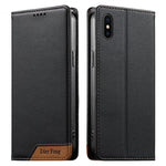 Dierfeng Capa para Telemóvel em Pele Vegana com RFID, Forte Íman e Costura, Para iPhone 11 Pro Max, Para iPhone 11, Para iPhone 11 Pro, Para iPhone X / XS, Para iPhone XR, Para iPhone XS Max, Para iPhone 8 Plus / 7 Plus