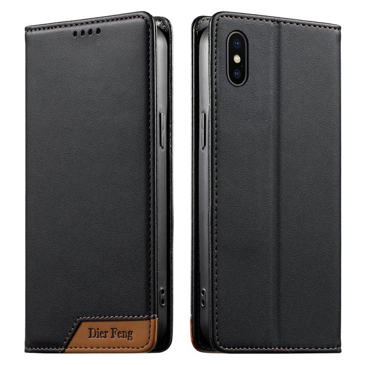 Dierfeng Capa para Telemóvel em Pele Vegana com RFID, Forte Íman e Costura, Para iPhone 11 Pro Max, Para iPhone 11, Para iPhone 11 Pro, Para iPhone X / XS, Para iPhone XR, Para iPhone XS Max, Para iPhone 8 Plus / 7 Plus
