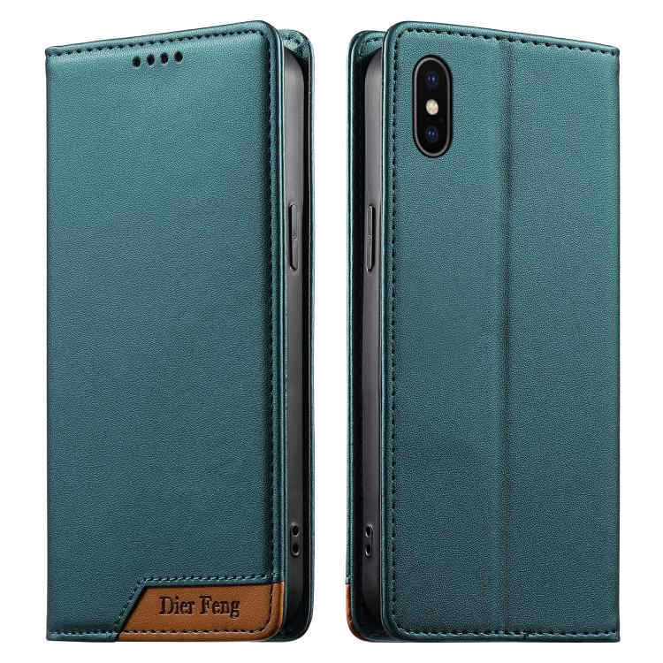 Dierfeng Capa para Telemóvel em Pele Vegana com RFID, Forte Íman e Costura, Para iPhone 11 Pro Max, Para iPhone 11, Para iPhone 11 Pro, Para iPhone X / XS, Para iPhone XR, Para iPhone XS Max, Para iPhone 8 Plus / 7 Plus