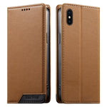 Dierfeng Capa para Telemóvel em Pele Vegana com RFID, Forte Íman e Costura, Para iPhone 11 Pro Max, Para iPhone 11, Para iPhone 11 Pro, Para iPhone X / XS, Para iPhone XR, Para iPhone XS Max, Para iPhone 8 Plus / 7 Plus