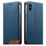 Dierfeng Capa para Telemóvel em Pele Vegana com RFID, Forte Íman e Costura, Para iPhone 11 Pro Max, Para iPhone 11, Para iPhone 11 Pro, Para iPhone X / XS, Para iPhone XR, Para iPhone XS Max, Para iPhone 8 Plus / 7 Plus