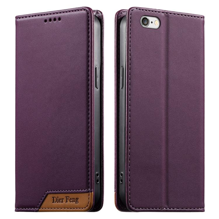 Dierfeng Capa para Telemóvel em Pele Vegana com RFID, Forte Íman e Costura, Para iPhone 11 Pro Max, Para iPhone 11, Para iPhone 11 Pro, Para iPhone X / XS, Para iPhone XR, Para iPhone XS Max, Para iPhone 8 Plus / 7 Plus