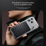 Capa de telemóvel metálica magnética com textura de pele de luxo e fecho de mola, para iPhone 17 Pro Max, para iPhone 17 Pro