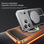 Capa de telemóvel metálica magnética com textura de pele de luxo e fecho de mola, para iPhone 17 Pro Max, para iPhone 17 Pro