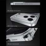 Capa de telemóvel metálica magnética com textura de pele de luxo e fecho de mola, para iPhone 17 Pro Max, para iPhone 17 Pro
