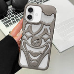 Oil Spraying Hollow Out Clown Heat Dissipation TPU Phone Case, For iPhone 17 Pro Max, For iPhone 17 Pro, For iPhone 17, For iPhone 16 Pro Max, For iPhone 16 Pro, For iPhone 16