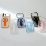 Capa magnética para telemóvel com suporte translúcido e slot para cartão, para iPhone 17 Pro Max, para iPhone 17 Pro, para iPhone 17, para iPhone Air, para iPhone 16 Pro Max, para iPhone 16 Pro, para iPhone 16, para iPhone 15 Pro Max