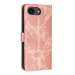 Capa para telemóvel em pele vegana com relevo de girassol e cordão preto pequeno, para iPhone 16e / 17e, para iPhone 17 Pro Max, para iPhone 17 Pro, para iPhone 17, para iPhone Air, para iPhone 16 Pro Max, para iPhone 16 Pro, para iPhone 16 Plus