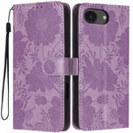 Capa para telemóvel em pele vegana com relevo de girassol e cordão preto pequeno, para iPhone 16e / 17e, para iPhone 17 Pro Max, para iPhone 17 Pro, para iPhone 17, para iPhone Air, para iPhone 16 Pro Max, para iPhone 16 Pro, para iPhone 16 Plus
