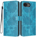 Capa para telemóvel em pele vegana com relevo de girassol e cordão preto pequeno, para iPhone 16e / 17e, para iPhone 17 Pro Max, para iPhone 17 Pro, para iPhone 17, para iPhone Air, para iPhone 16 Pro Max, para iPhone 16 Pro, para iPhone 16 Plus