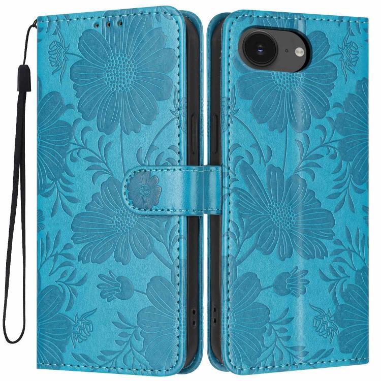 Capa para telemóvel em pele vegana com relevo de girassol e cordão preto pequeno, para iPhone 16e / 17e, para iPhone 17 Pro Max, para iPhone 17 Pro, para iPhone 17, para iPhone Air, para iPhone 16 Pro Max, para iPhone 16 Pro, para iPhone 16 Plus