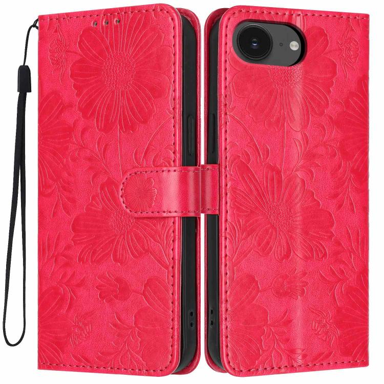 Capa para telemóvel em pele vegana com relevo de girassol e cordão preto pequeno, para iPhone 16e / 17e, para iPhone 17 Pro Max, para iPhone 17 Pro, para iPhone 17, para iPhone Air, para iPhone 16 Pro Max, para iPhone 16 Pro, para iPhone 16 Plus