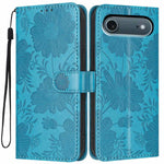 Capa para telemóvel em pele vegana com relevo de girassol e cordão preto pequeno, para iPhone 16e / 17e, para iPhone 17 Pro Max, para iPhone 17 Pro, para iPhone 17, para iPhone Air, para iPhone 16 Pro Max, para iPhone 16 Pro, para iPhone 16 Plus