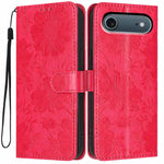 Capa para telemóvel em pele vegana com relevo de girassol e cordão preto pequeno, para iPhone 16e / 17e, para iPhone 17 Pro Max, para iPhone 17 Pro, para iPhone 17, para iPhone Air, para iPhone 16 Pro Max, para iPhone 16 Pro, para iPhone 16 Plus