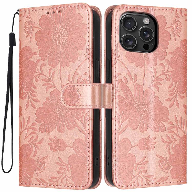 Capa para telemóvel em pele vegana com relevo de girassol e cordão preto pequeno, para iPhone 16e / 17e, para iPhone 17 Pro Max, para iPhone 17 Pro, para iPhone 17, para iPhone Air, para iPhone 16 Pro Max, para iPhone 16 Pro, para iPhone 16 Plus