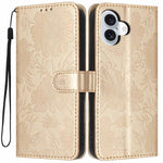Capa para telemóvel em pele vegana com relevo de girassol e cordão preto pequeno, para iPhone 16e / 17e, para iPhone 17 Pro Max, para iPhone 17 Pro, para iPhone 17, para iPhone Air, para iPhone 16 Pro Max, para iPhone 16 Pro, para iPhone 16 Plus
