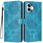 Capa para telemóvel em pele vegana com relevo de girassol e cordão preto pequeno, para iPhone 16e / 17e, para iPhone 17 Pro Max, para iPhone 17 Pro, para iPhone 17, para iPhone Air, para iPhone 16 Pro Max, para iPhone 16 Pro, para iPhone 16 Plus
