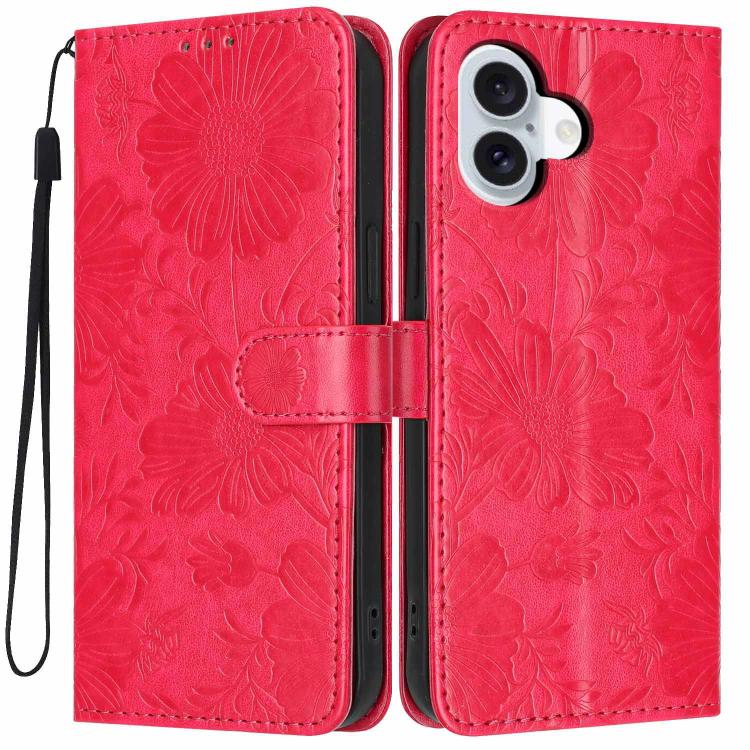 Capa para telemóvel em pele vegana com relevo de girassol e cordão preto pequeno, para iPhone 16e / 17e, para iPhone 17 Pro Max, para iPhone 17 Pro, para iPhone 17, para iPhone Air, para iPhone 16 Pro Max, para iPhone 16 Pro, para iPhone 16 Plus