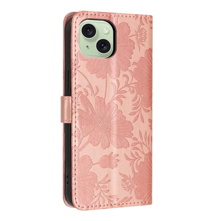 Capa de telemóvel em pele vegana com relevo de girassol e cordão preto pequeno, Para iPhone 14 Pro Max, Para iPhone 13 Pro Max, Para iPhone 13 Pro, Para iPhone 13, Para iPhone 12 / 12 Pro, Para iPhone 12 Pro Max, Para iPhone 11 Pro Max, Para iPhone 11