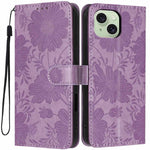 Capa de telemóvel em pele vegana com relevo de girassol e cordão preto pequeno, Para iPhone 14 Pro Max, Para iPhone 13 Pro Max, Para iPhone 13 Pro, Para iPhone 13, Para iPhone 12 / 12 Pro, Para iPhone 12 Pro Max, Para iPhone 11 Pro Max, Para iPhone 11