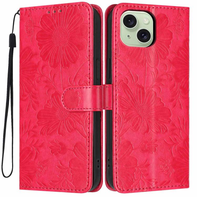 Capa de telemóvel em pele vegana com relevo de girassol e cordão preto pequeno, Para iPhone 14 Pro Max, Para iPhone 13 Pro Max, Para iPhone 13 Pro, Para iPhone 13, Para iPhone 12 / 12 Pro, Para iPhone 12 Pro Max, Para iPhone 11 Pro Max, Para iPhone 11
