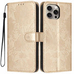 Capa de telemóvel em pele vegana com relevo de girassol e cordão preto pequeno, Para iPhone 14 Pro Max, Para iPhone 13 Pro Max, Para iPhone 13 Pro, Para iPhone 13, Para iPhone 12 / 12 Pro, Para iPhone 12 Pro Max, Para iPhone 11 Pro Max, Para iPhone 11