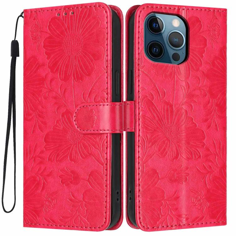 Capa de telemóvel em pele vegana com relevo de girassol e cordão preto pequeno, Para iPhone 14 Pro Max, Para iPhone 13 Pro Max, Para iPhone 13 Pro, Para iPhone 13, Para iPhone 12 / 12 Pro, Para iPhone 12 Pro Max, Para iPhone 11 Pro Max, Para iPhone 11