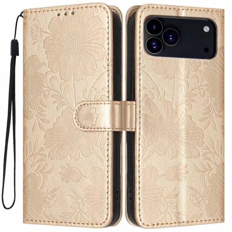 Capa para telemóvel em pele vegana com relevo de girassol e cordão preto pequeno, para iPhone 16e / 17e, para iPhone 17 Pro Max, para iPhone 17 Pro, para iPhone 17, para iPhone Air, para iPhone 16 Pro Max, para iPhone 16 Pro, para iPhone 16 Plus