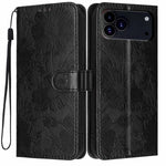 Capa para telemóvel em pele vegana com relevo de girassol e cordão preto pequeno, para iPhone 16e / 17e, para iPhone 17 Pro Max, para iPhone 17 Pro, para iPhone 17, para iPhone Air, para iPhone 16 Pro Max, para iPhone 16 Pro, para iPhone 16 Plus