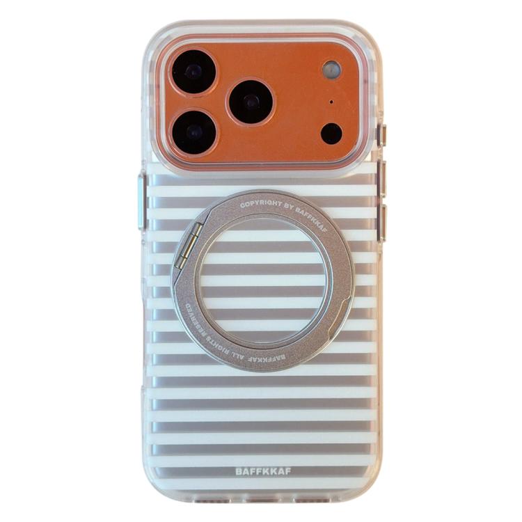 BAFFKKAF Frosted Stripes 360 Holder Airbag Double-Sided IMD Magnetic Phone Case, For iPhone 18 Pro / 17 Pro, For iPhone 18 Pro Max / 17 Pro Max, For iPhone 17, For iPhone 16 Pro Max, For iPhone 16 Pro, For iPhone 16, For iPhone 15 Pro Max              ...