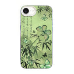 Capa de Telemóvel Híbrida em PC com TPU e Revestimento Prateado com Padrão de Borboleta, Para iPhone 17e / 16e, Para iPhone 17 Pro Max, Para iPhone 17 Pro, Para iPhone 17, Para iPhone Air, Para iPhone 16 Pro Max