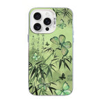 Capa de Telemóvel Híbrida em PC com TPU e Revestimento Prateado com Padrão de Borboleta, Para iPhone 17e / 16e, Para iPhone 17 Pro Max, Para iPhone 17 Pro, Para iPhone 17, Para iPhone Air, Para iPhone 16 Pro Max