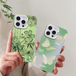 Butterfly Pattern Silver Plating PC Hybrid TPU Phone Case, For iPhone 16 Pro, For iPhone 16 Plus, For iPhone 16, For iPhone 15 Pro Max, For iPhone 15 Pro, For iPhone 15 Plus