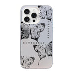 Butterfly Pattern Silver Plating PC Hybrid TPU Phone Case, For iPhone 16 Pro, For iPhone 16 Plus, For iPhone 16, For iPhone 15 Pro Max, For iPhone 15 Pro, For iPhone 15 Plus