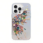 Butterfly Pattern Silver Plating PC Hybrid TPU Phone Case, For iPhone 16 Pro, For iPhone 16 Plus, For iPhone 16, For iPhone 15 Pro Max, For iPhone 15 Pro, For iPhone 15 Plus