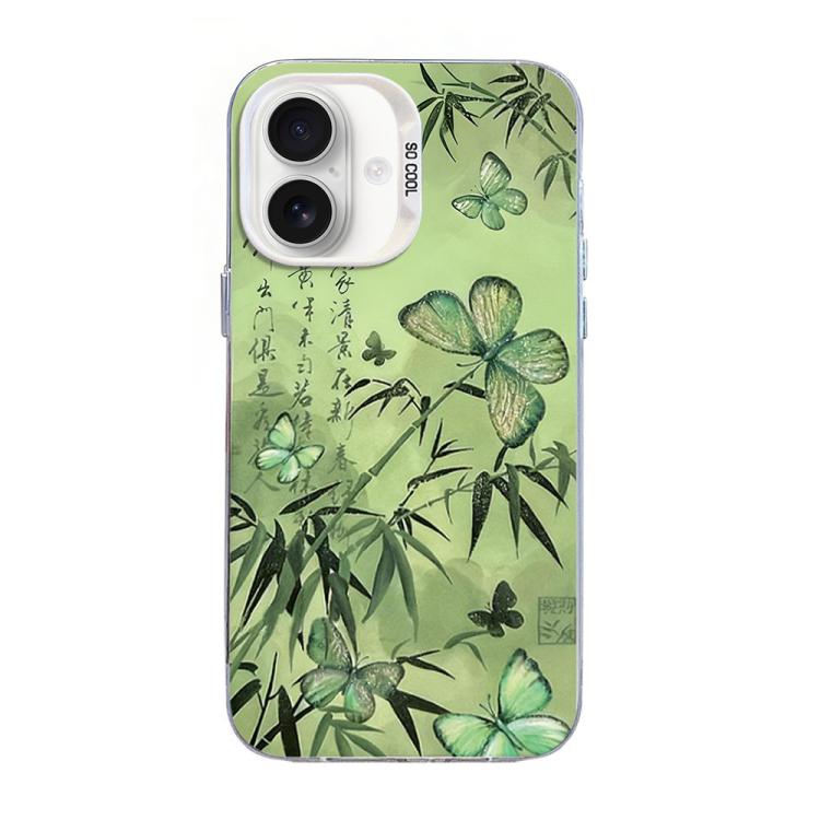 Butterfly Pattern Silver Plating PC Hybrid TPU Phone Case, For iPhone 16 Pro, For iPhone 16 Plus, For iPhone 16, For iPhone 15 Pro Max, For iPhone 15 Pro, For iPhone 15 Plus