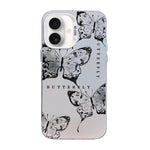 Butterfly Pattern Silver Plating PC Hybrid TPU Phone Case, For iPhone 16 Pro, For iPhone 16 Plus, For iPhone 16, For iPhone 15 Pro Max, For iPhone 15 Pro, For iPhone 15 Plus