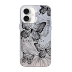 Butterfly Pattern Silver Plating PC Hybrid TPU Phone Case, For iPhone 16 Pro, For iPhone 16 Plus, For iPhone 16, For iPhone 15 Pro Max, For iPhone 15 Pro, For iPhone 15 Plus