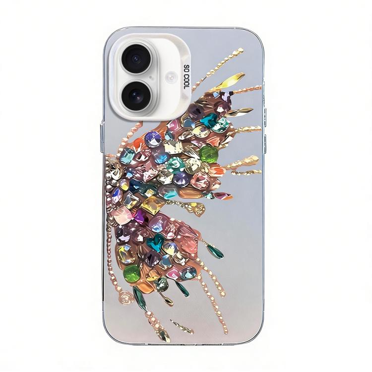Butterfly Pattern Silver Plating PC Hybrid TPU Phone Case, For iPhone 16 Pro, For iPhone 16 Plus, For iPhone 16, For iPhone 15 Pro Max, For iPhone 15 Pro, For iPhone 15 Plus