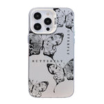 Butterfly Pattern Silver Plating PC Hybrid TPU Phone Case, For iPhone 16 Pro, For iPhone 16 Plus, For iPhone 16, For iPhone 15 Pro Max, For iPhone 15 Pro, For iPhone 15 Plus