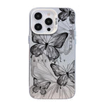 Butterfly Pattern Silver Plating PC Hybrid TPU Phone Case, For iPhone 16 Pro, For iPhone 16 Plus, For iPhone 16, For iPhone 15 Pro Max, For iPhone 15 Pro, For iPhone 15 Plus