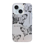 Butterfly Pattern Silver Plating PC Hybrid TPU Phone Case, For iPhone 16 Pro, For iPhone 16 Plus, For iPhone 16, For iPhone 15 Pro Max, For iPhone 15 Pro, For iPhone 15 Plus