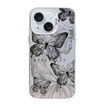 Butterfly Pattern Silver Plating PC Hybrid TPU Phone Case, For iPhone 16 Pro, For iPhone 16 Plus, For iPhone 16, For iPhone 15 Pro Max, For iPhone 15 Pro, For iPhone 15 Plus
