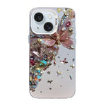 Butterfly Pattern Silver Plating PC Hybrid TPU Phone Case, For iPhone 16 Pro, For iPhone 16 Plus, For iPhone 16, For iPhone 15 Pro Max, For iPhone 15 Pro, For iPhone 15 Plus