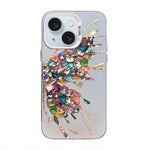 Butterfly Pattern Silver Plating PC Hybrid TPU Phone Case, For iPhone 16 Pro, For iPhone 16 Plus, For iPhone 16, For iPhone 15 Pro Max, For iPhone 15 Pro, For iPhone 15 Plus
