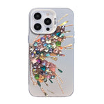 Capa de telemóvel híbrida TPU PC com padrão de borboleta e banho prateado, Para iPhone 13 Pro Max, Para iPhone 13 Pro, Para iPhone 13, Para iPhone 13 mini, Para iPhone 12 Pro Max, Para iPhone 12 Pro