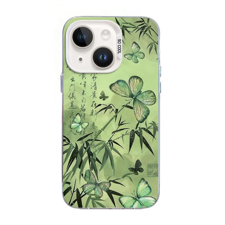 Capa de telemóvel híbrida TPU PC com padrão de borboleta e banho prateado, Para iPhone 13 Pro Max, Para iPhone 13 Pro, Para iPhone 13, Para iPhone 13 mini, Para iPhone 12 Pro Max, Para iPhone 12 Pro
